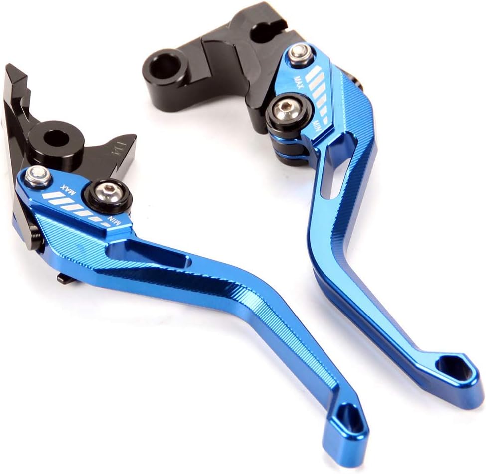 Auzkong Short Brake Clutch Adjustable Levers for Yamaha YFZ 450 S/YFZ 450T/ YFZ 450V 2003-2006, YFM 350 Raptor 2006-2013, YFM 660 Raptor 2001-2006, YFM 700 Raptor 2000-2006 blue
