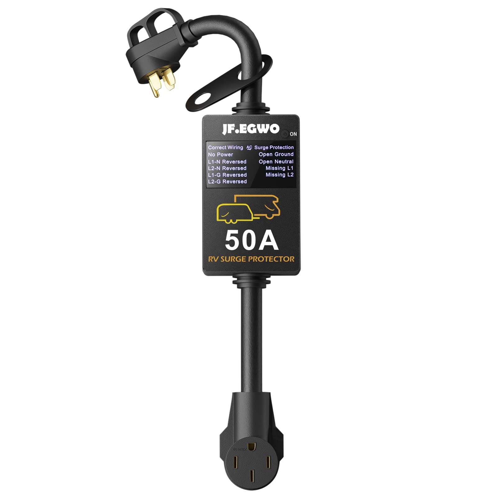 Buy JF.EGWO 50A RV Surge Protector with Waterproof Cover, RV Circuit
