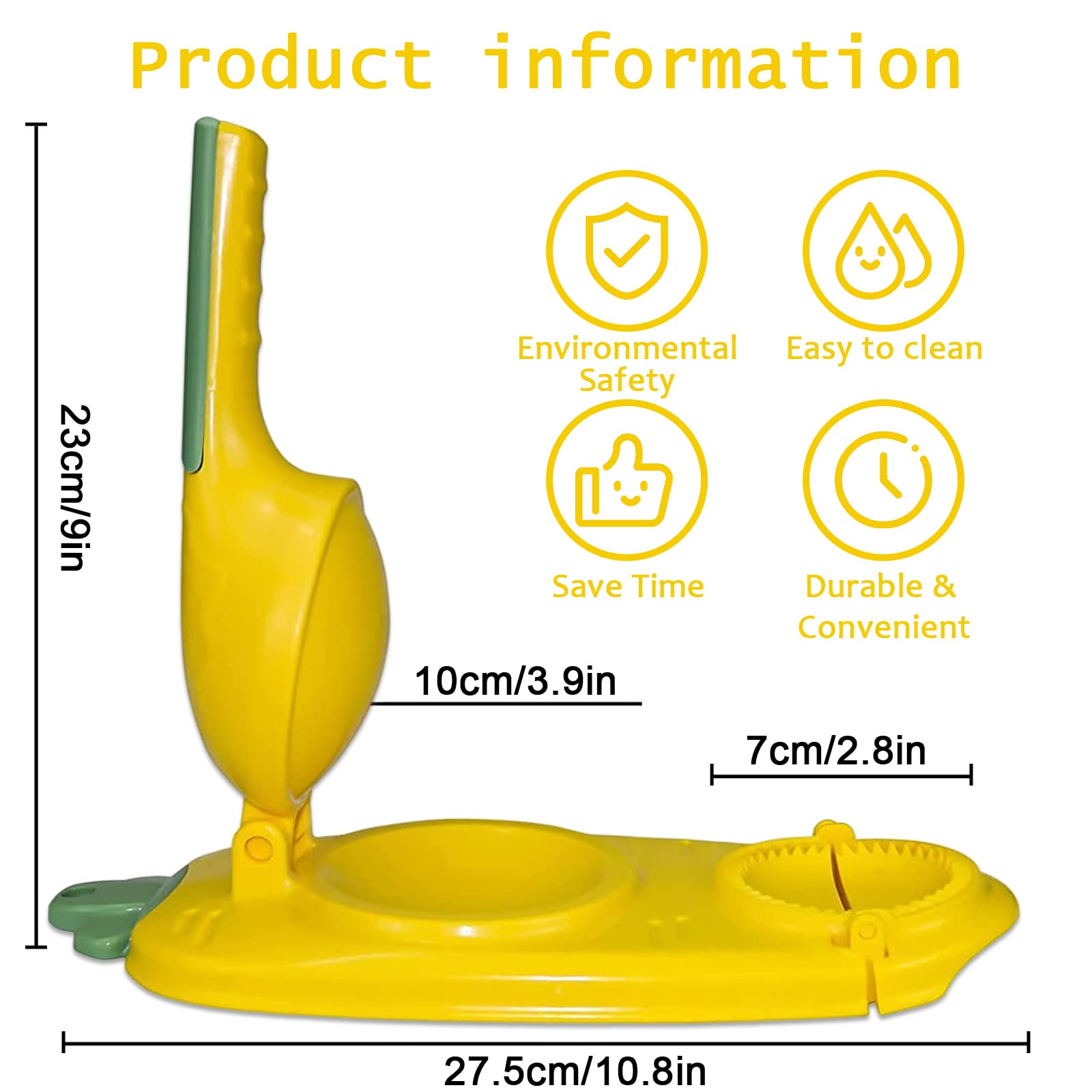 Machine à Raviolis Manuelle 2 En 1 – Presse Et Moule à Pâte, Design Ergonomique – Jaune/orange