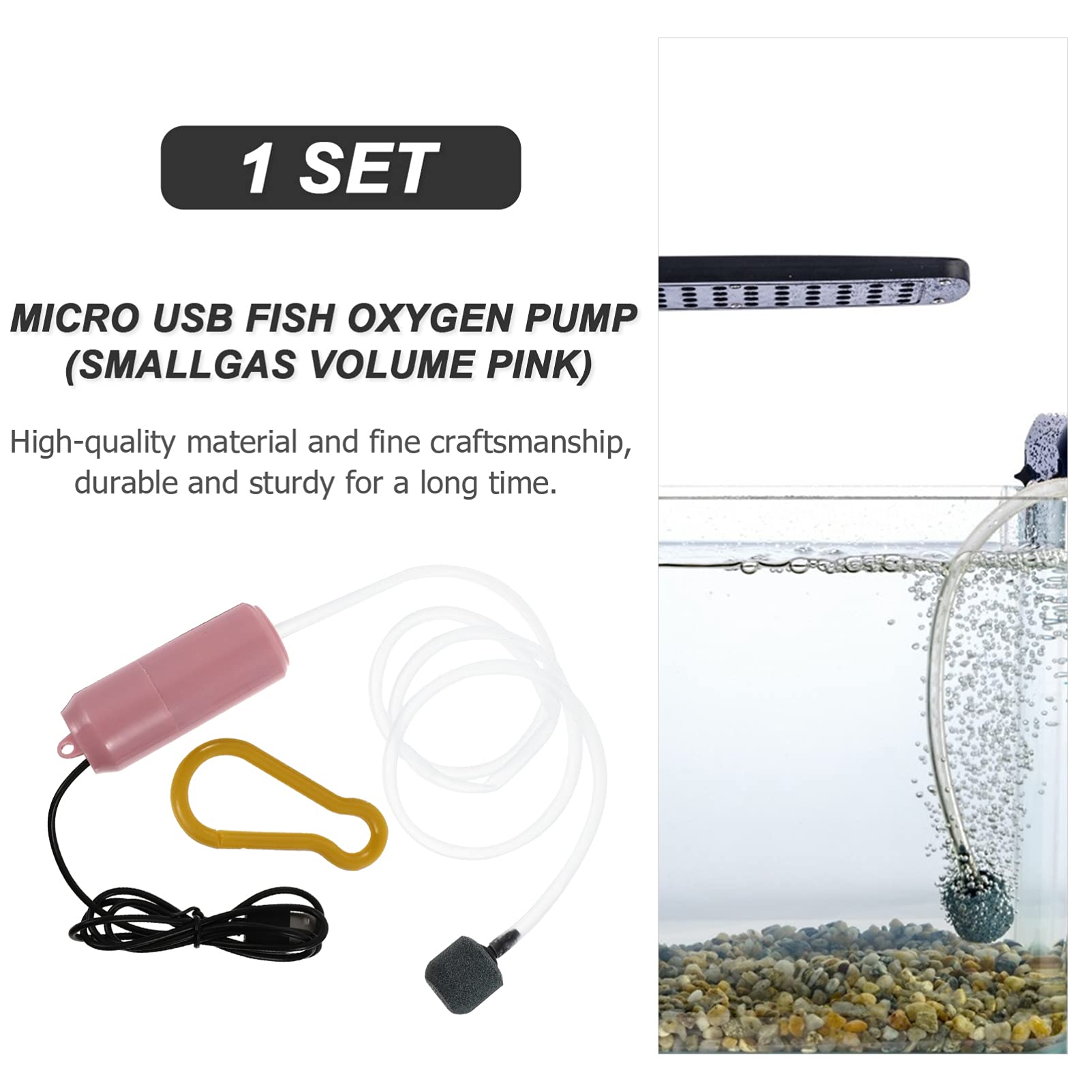POPETPOP 3juegos Mini De Aire USB para Acuarios Oxigenador Silencioso para Peceras Pequeñas Fácil Instalación y Uso Accesorio Práctico para Peces Color Aleatorio