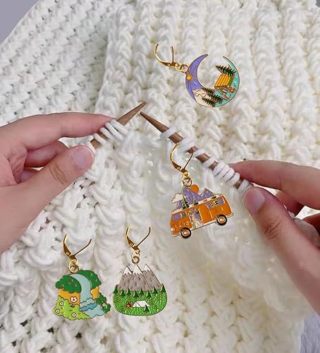 Miniatura 4 de Sexyppl 6 marcadores de punto de erizo de gato, 4 unidades, para tejer, quitar marcadores de puntada para mujeres, bonitos dijes de flores, regalo