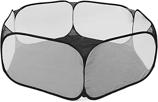 Jakoo Small Animal Tent, Breathable, Durable, Foldable, Small Animal Playpen, Easy Access for Pets Black