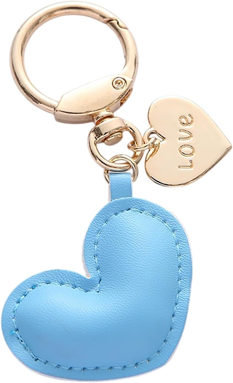 Leather Heart Keychain Heart Key Ring Car Key Purse Accessories Charms Valentines Gift for Women