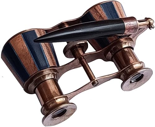 Miniatura 4 de Prismáticos de 2.5 pulgadas para adultos con asa, diseño de nácar del capitán de latón macizo para ópera, prismáticos, tamaño de bolsillo, para