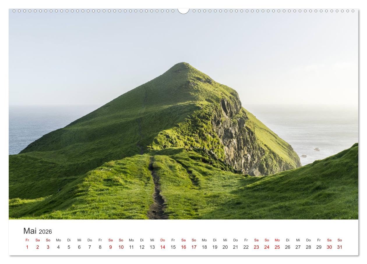 Färöer - Die wunderschönen Inseln im Norden. (hochwertiger Premium Wandkalender 2026 DIN A2 quer), Kunstdruck in Hochglanz: Kommen Sie mit auf eine außergewöhnliche Entdeckungsreise in den Färöer.