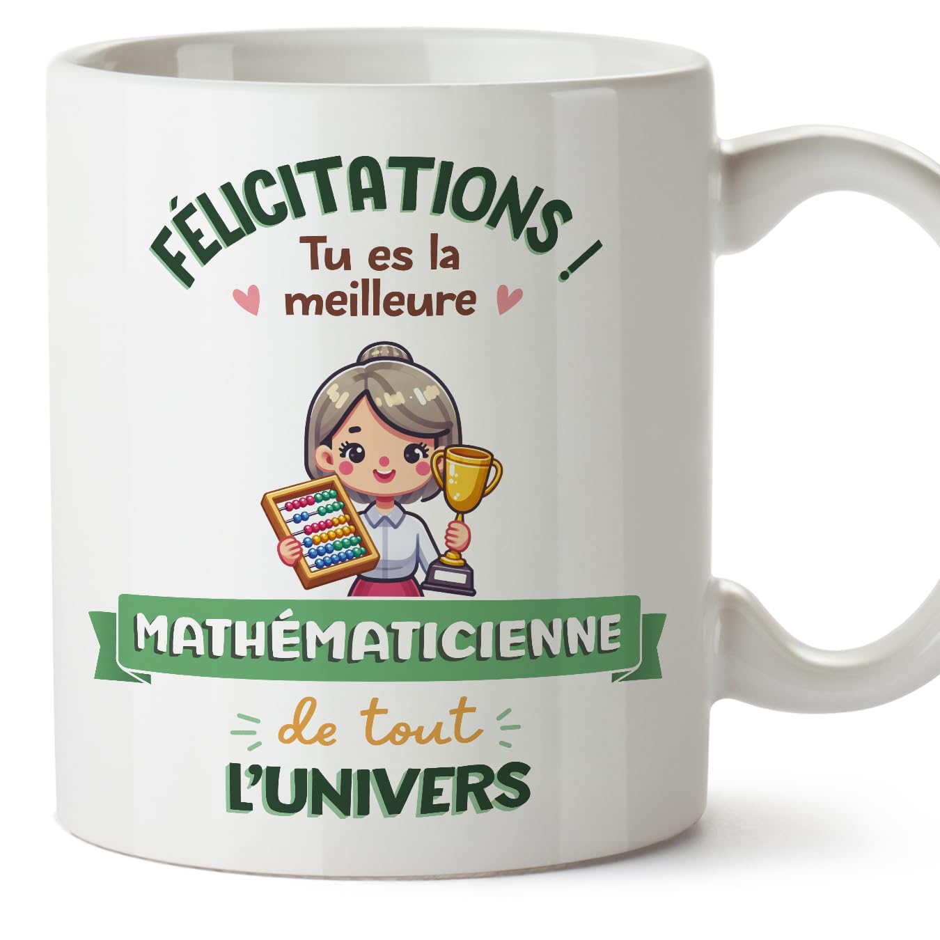 MUGFFINS Mathematician Woman Mug - in French - Meilleur Univers Trophée - Funny Gift for Colleagues - Ceramic 11oz Mug — image 1