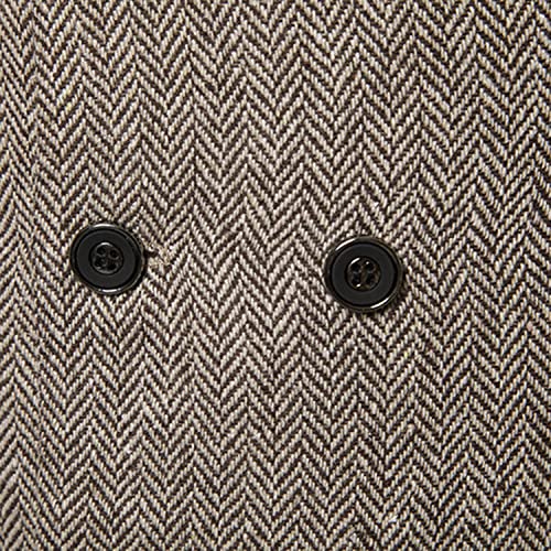 Lu's Chic Men's Double Breasted Waistcoat Fitted Sleeveless Suit Vest Cotton Business Formal Top 6