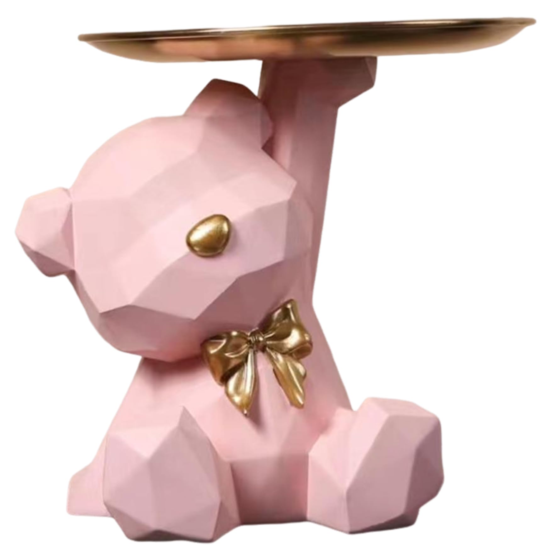 Plat de plateau de clé d'ours en résine pour ranger les bijoux sur le bureau