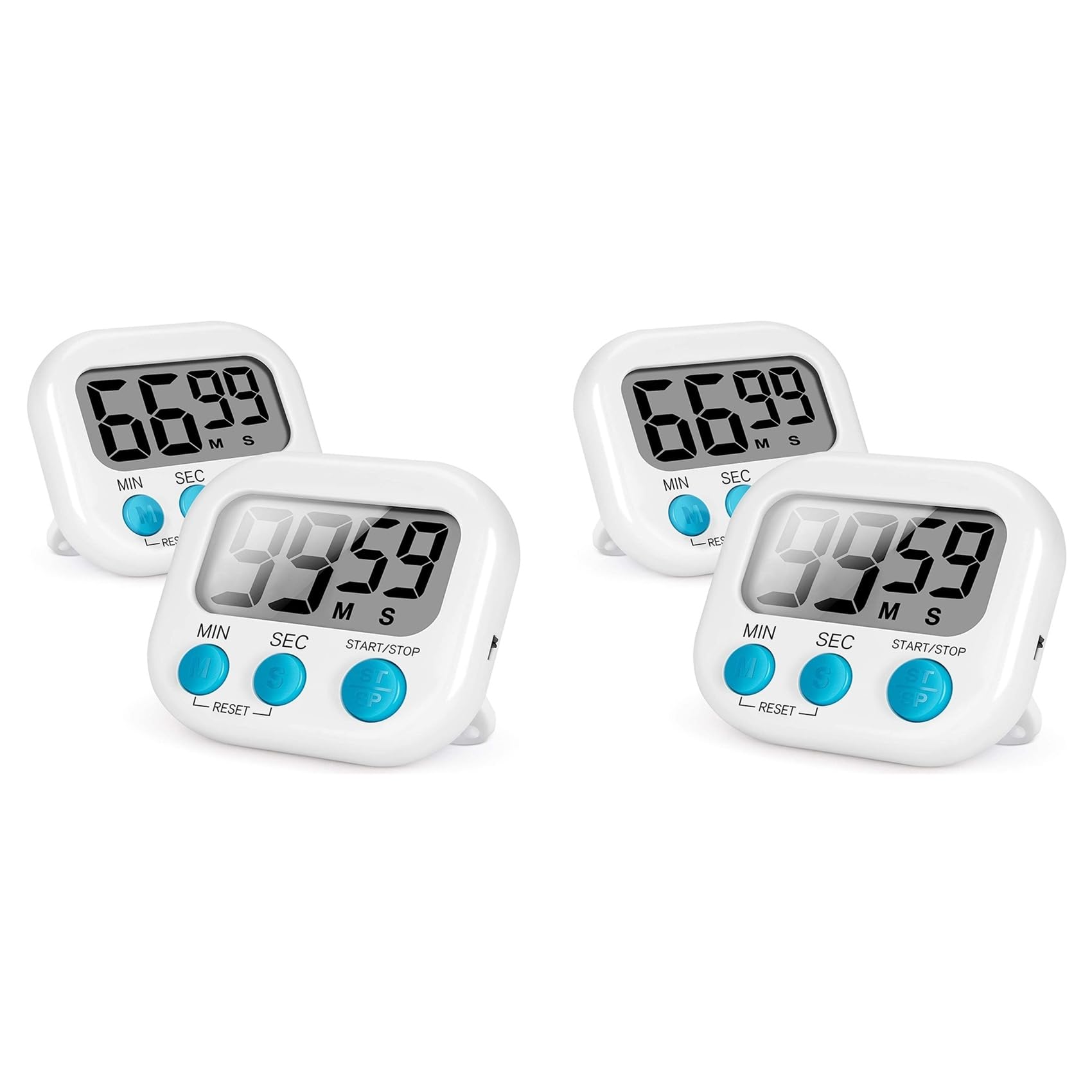 Hndhbfgrt 4Pcs Kitchen Timer, Magnetic Digital Loud Alarm Kitchen for Upgrade Classroom Timer for Kids