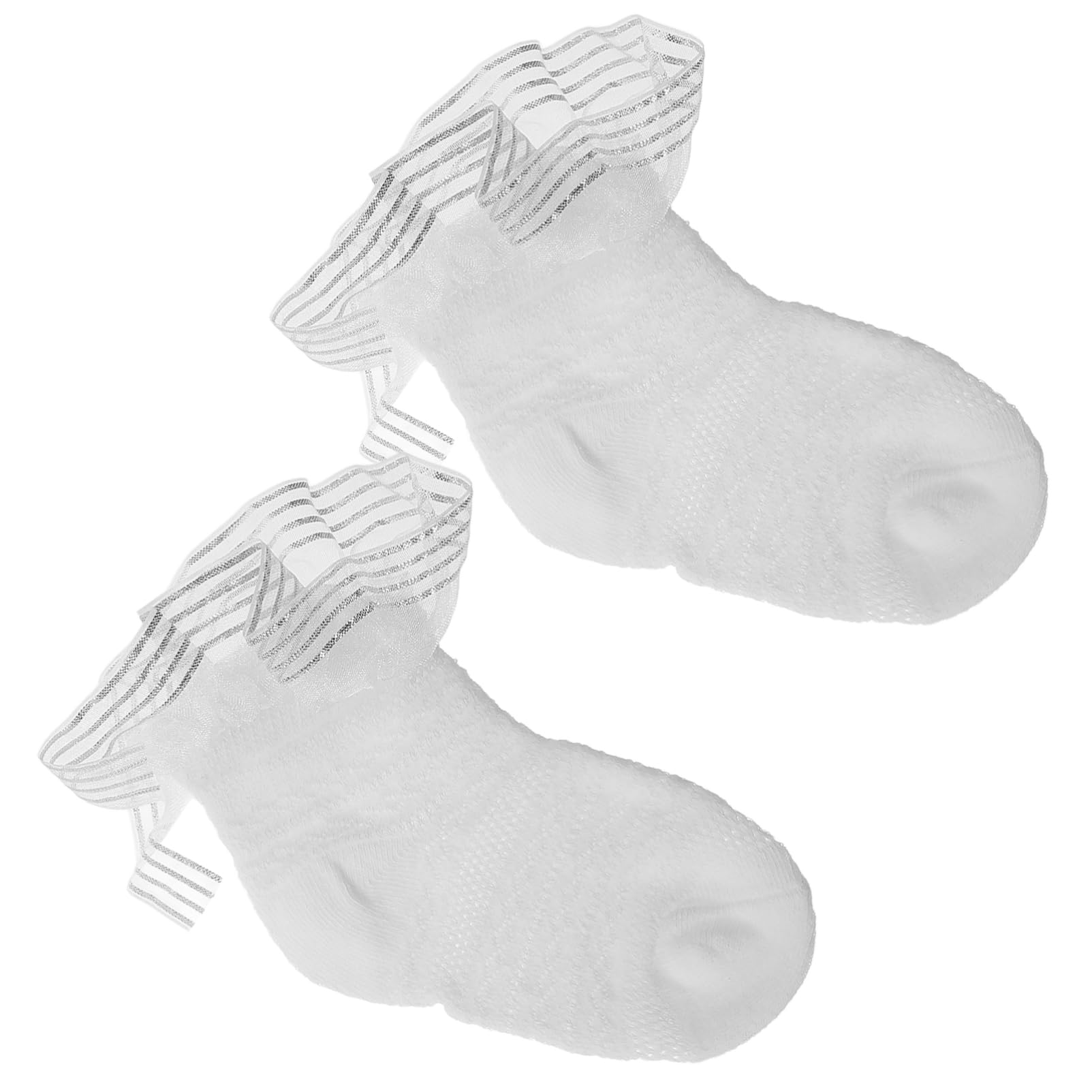 LIFKOME Soft and Comfortable White Lace Socks for Baby Girls over Knee Socks with Tulle m for Dance