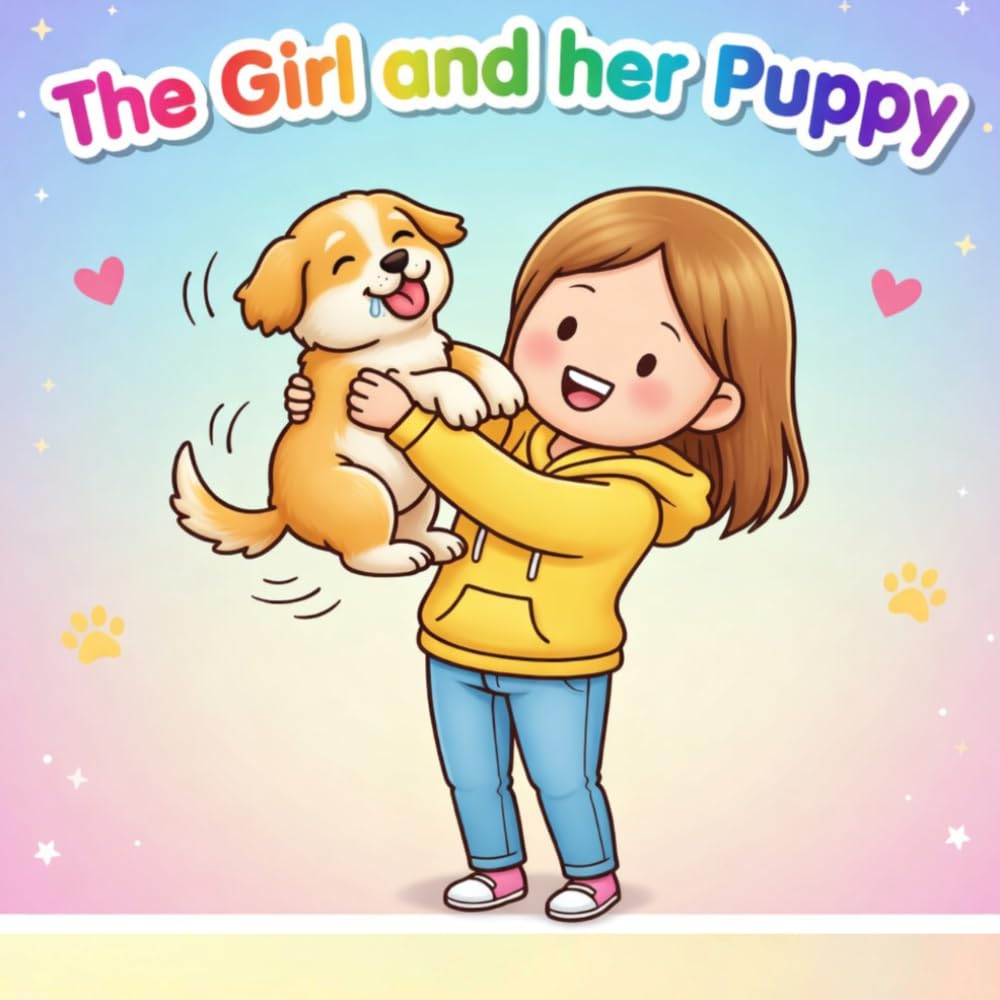 The Girl and her Puppy: Coloring book, simple and just adorable!