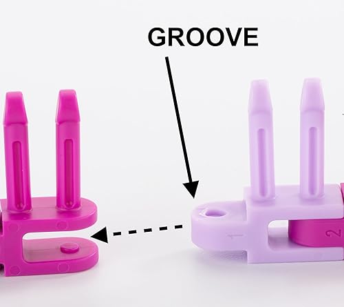 Miniatura 3 de Authentic Knitting Board Flexee Loom Links Skinny, calibre pequeño, para hilo fino, 48 eslabones, 96 clavijas