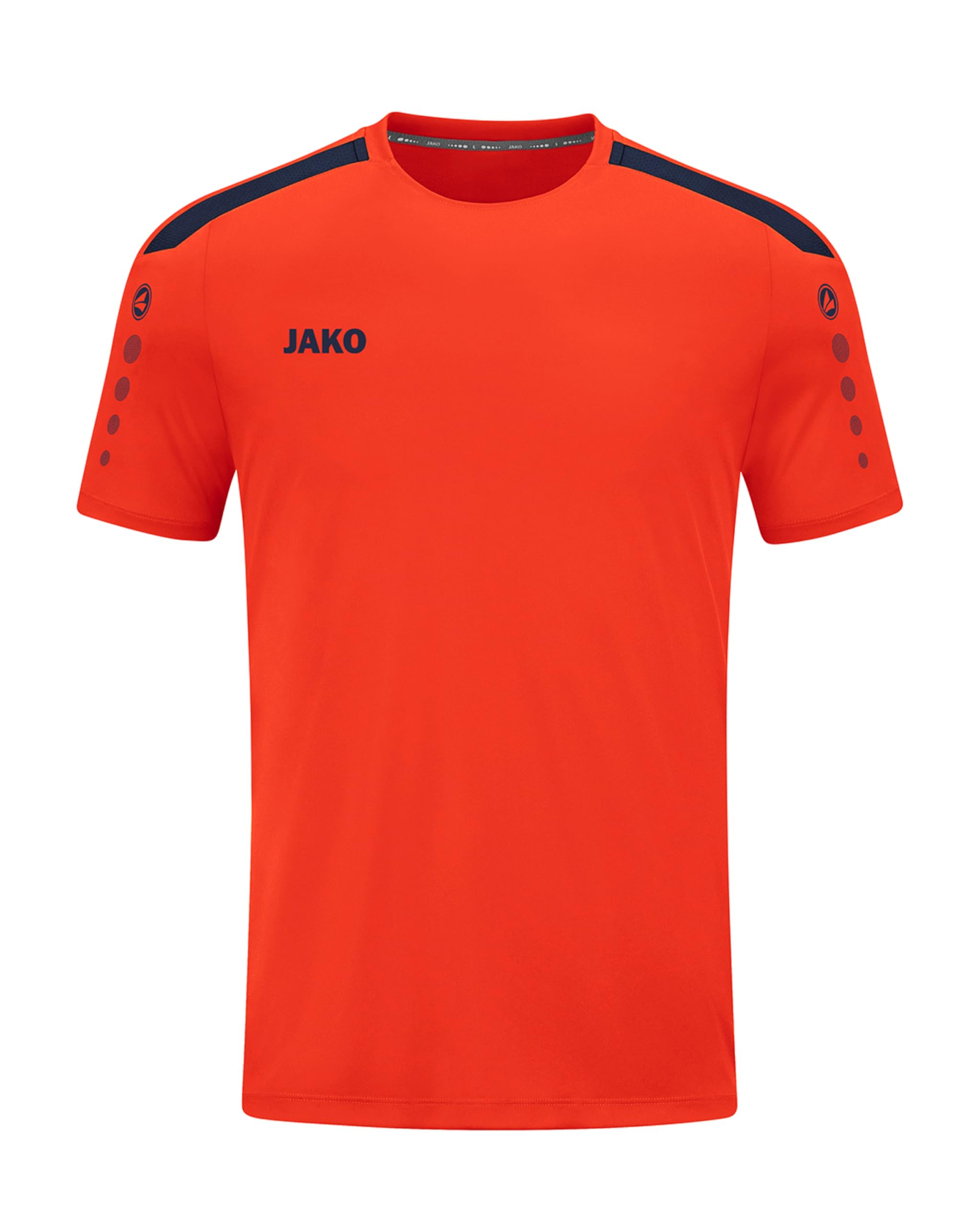 JAKO Herren Trikot Power (Kurzarm) – Flame/Marine, Größe L