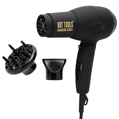 Hot Tools Pro Signature - Secador de pelo con mango plegable de 1875 W, compacto, perfecto para viajes