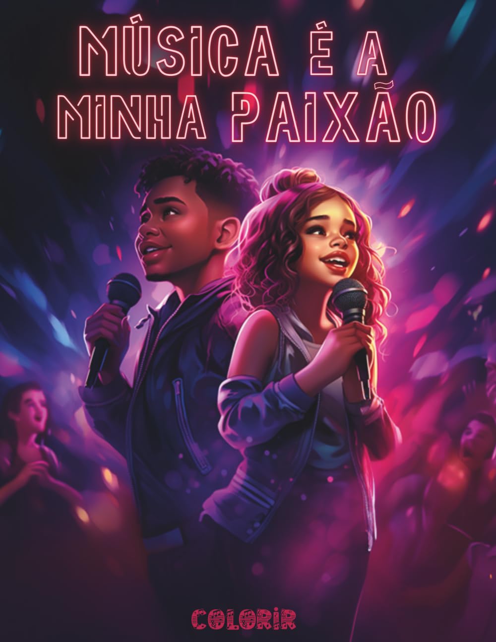 Música é a minha Paixão: Livro de Colorir de Música para Todas as Idades: Explora Artistas Lendários de Todo o Mundo com as suas Bandeiras Nacionais e Aprende Factos Interessantes sobre a Música