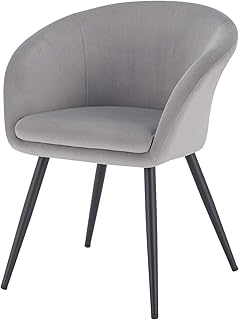 EUGAD Poltroncina per Sala d’Attesa Sedia da Sala Cucina Poltrone in Velluto per Studio Soggiorno Cameretta Grigio Chiaro 0321BY-1