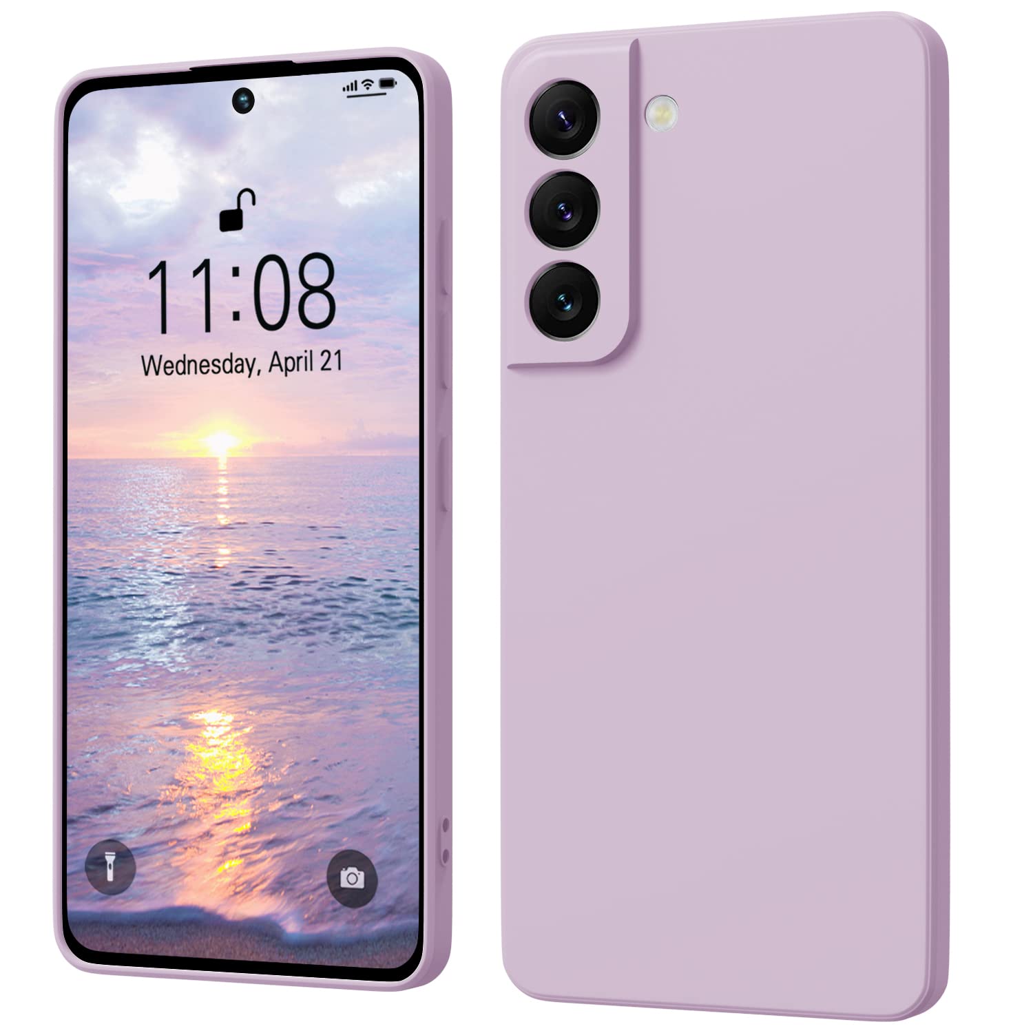 WXX for Samsung Galaxy S21 Case Silicone Camera Protection Ultra Slim Case Soft Gel for Samsung Galaxy S21 Phone Cover Rubber Anti-Scratch Compatible for Samsung Galaxy S21 5G 6.2 inch Light Purple