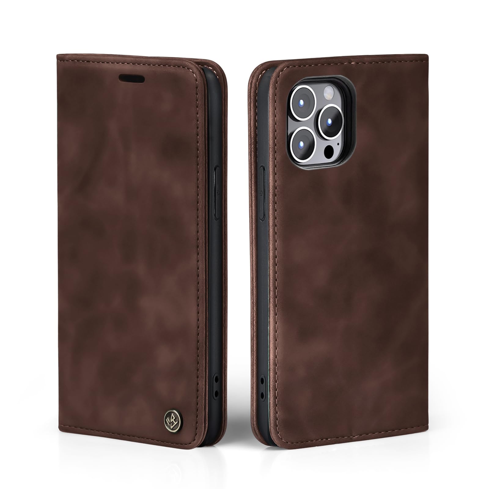 Custodia in pelle DECODED per iPhone 14 Pro Marrone - Cover telefono