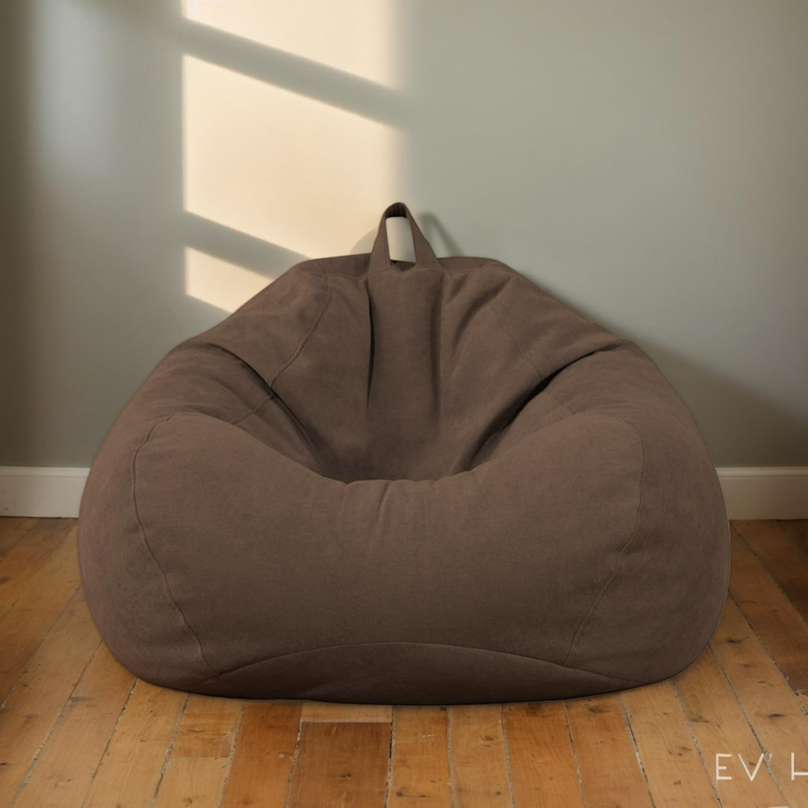 RICPYOIU Large Round Linen Pink Bean Bag Covers without Filling Washable Lazy Sofa Bed Cover for Adults Soft And Comfortable Living Room Bedroom Furniture Cover,E,110 * 120cm — image 1
