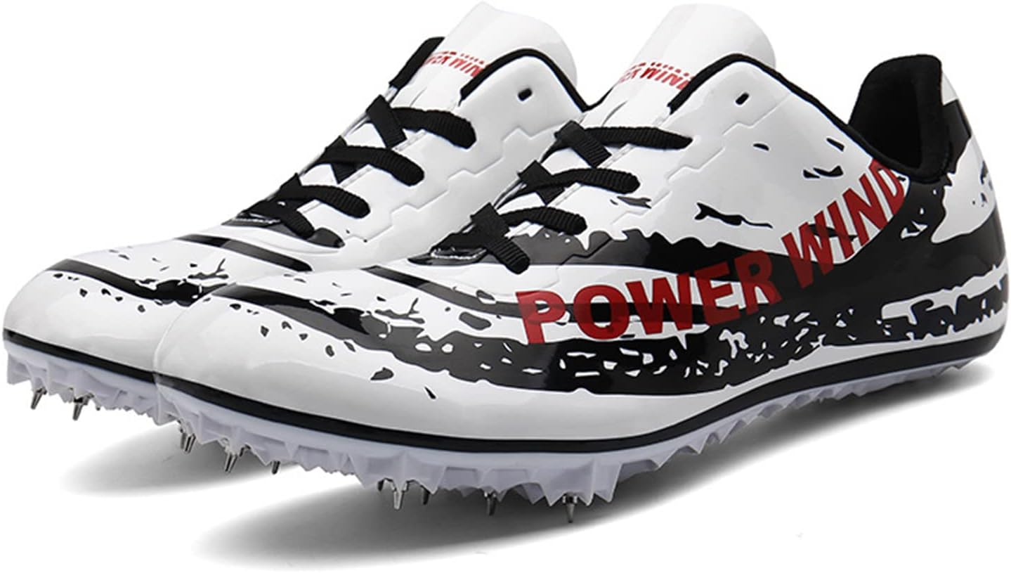 LuVlcLuVlc Unisex Spikes Track & Field Spikes, Anti Slip, Speed Track & Field Spikes Sprint Track & Field Spike skor Sportskor,White,35