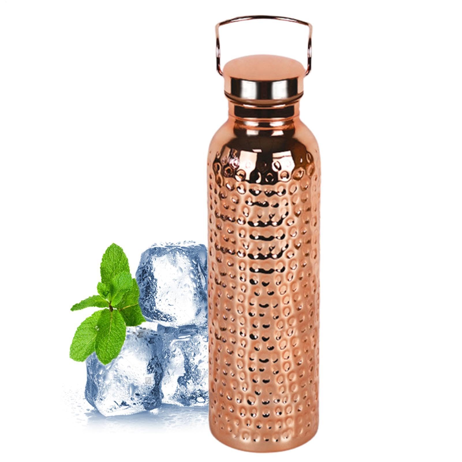 Bouteille en cuivre isotherme portable idéale pour vos voyages et la maison