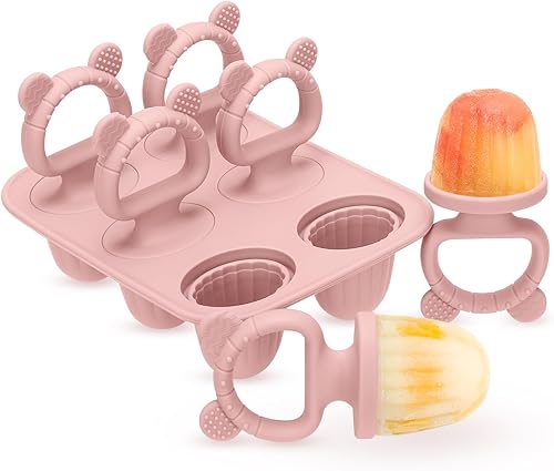 Miniatura 10 de Moldes de silicona para paletas – Máquina de paletas sin BPA con palitos, moldes reutilizables para congelador para helados caseros y golosinas