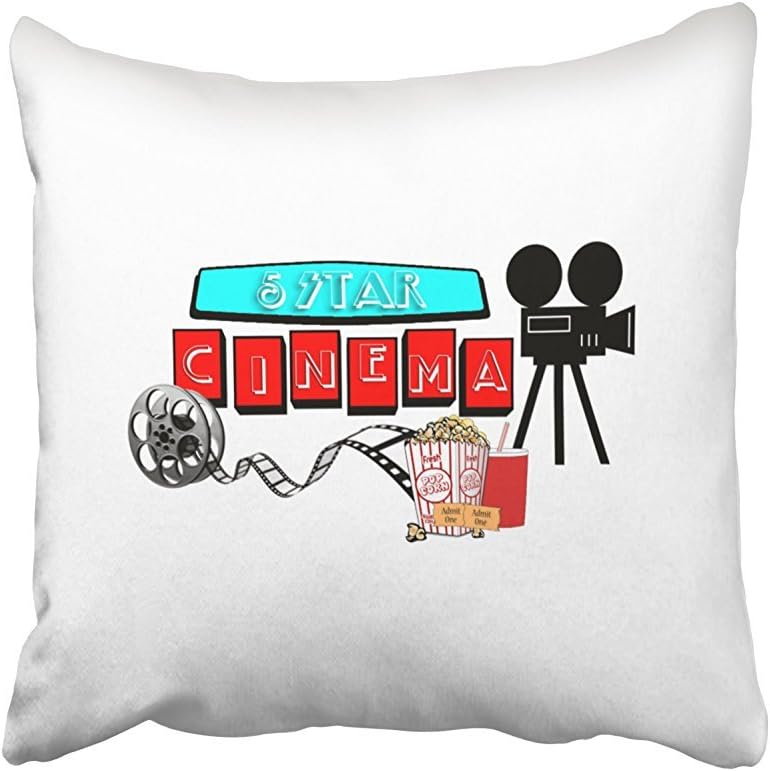 Kjalioeig-Throw Cushion Pillow Covers Cinema Movie Time At The Star Cinema Decorative (Two Sides) Comfortable material Size: 20x20 Inch Pillowcase For Bed Chair Car Sofa Creative decoration