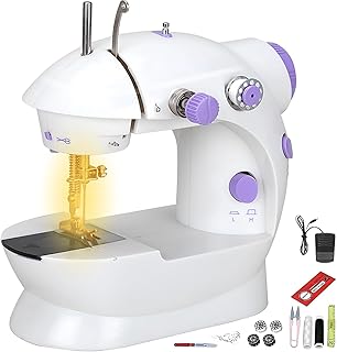 REMALLミシン 初心者向け 人気 日本製 小型 ハンドミシンsewing machine 2way給電 日常手作り縫製 スピード調整可能 LEDライトDIY sewing machines コンパクト