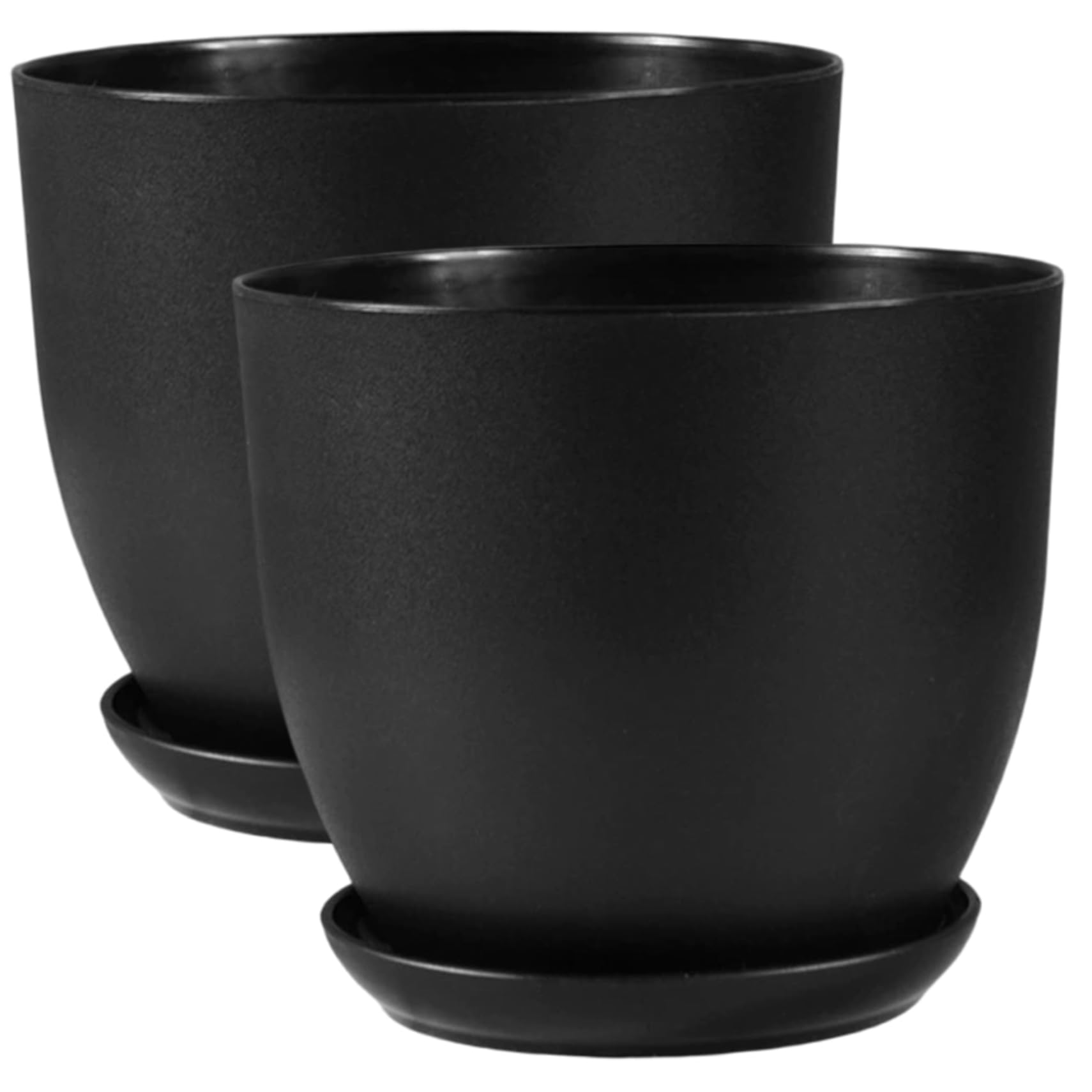 Pots de plantes d'intérieur robustes en plastique de 8 pouces avec soucoupe pour salon