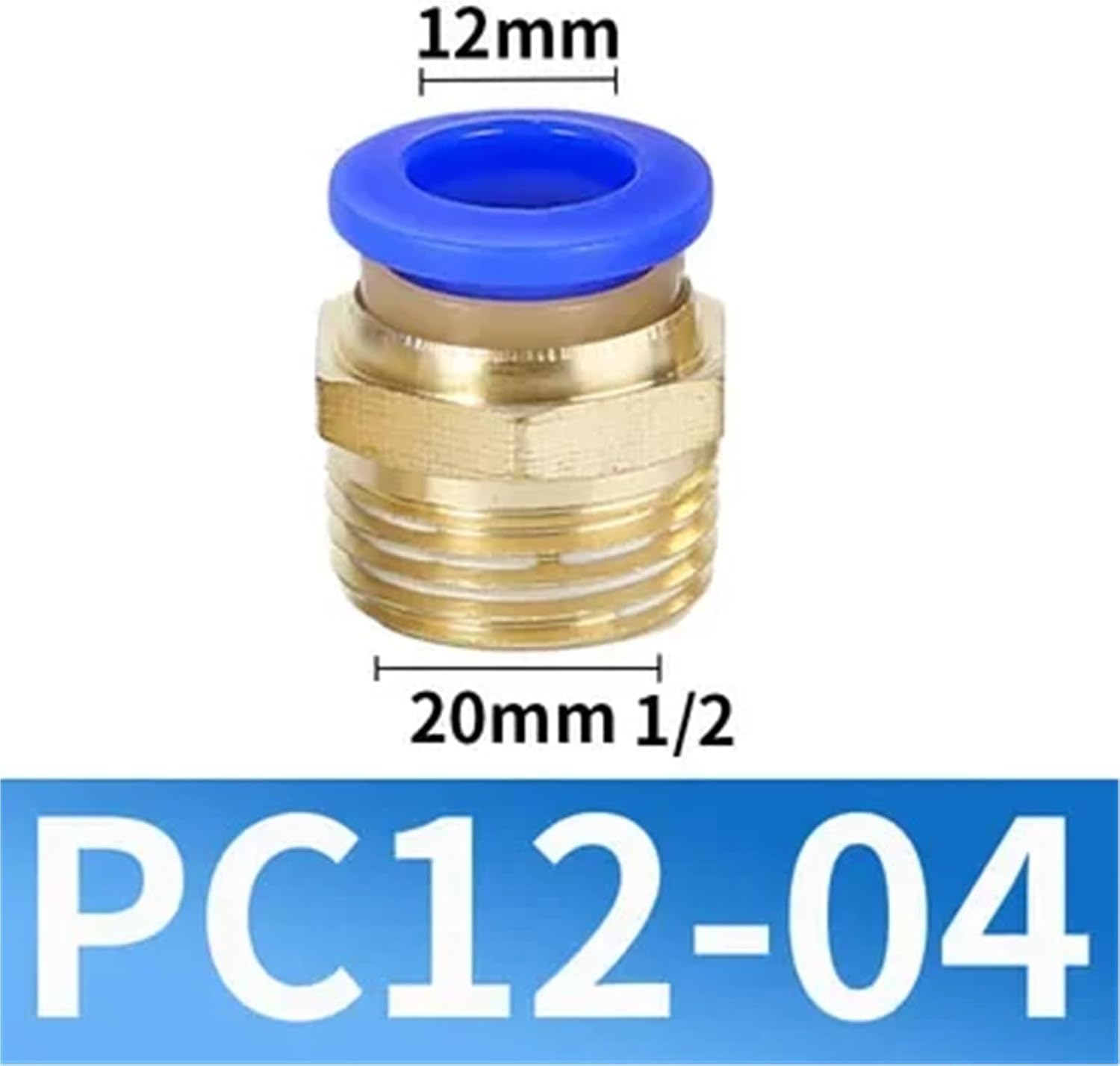 Pneumatic Connectors PC Fitting 4mm 6mm 8mm 10mm Hose Connector PT 1/4 1/8 1/2 Parts 1Pcs(12-04)