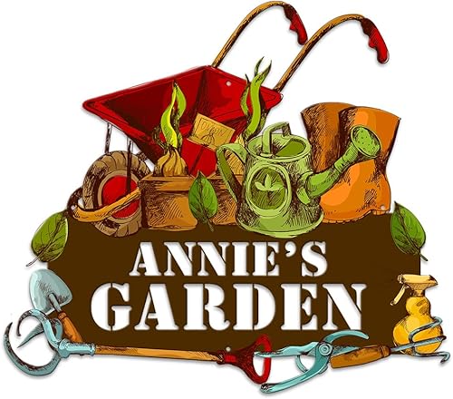 MeMate Letreros de jardín, letreros de metal personalizados para jardín, letrero de jardín para personalizar, arte de pared con nombre personalizado