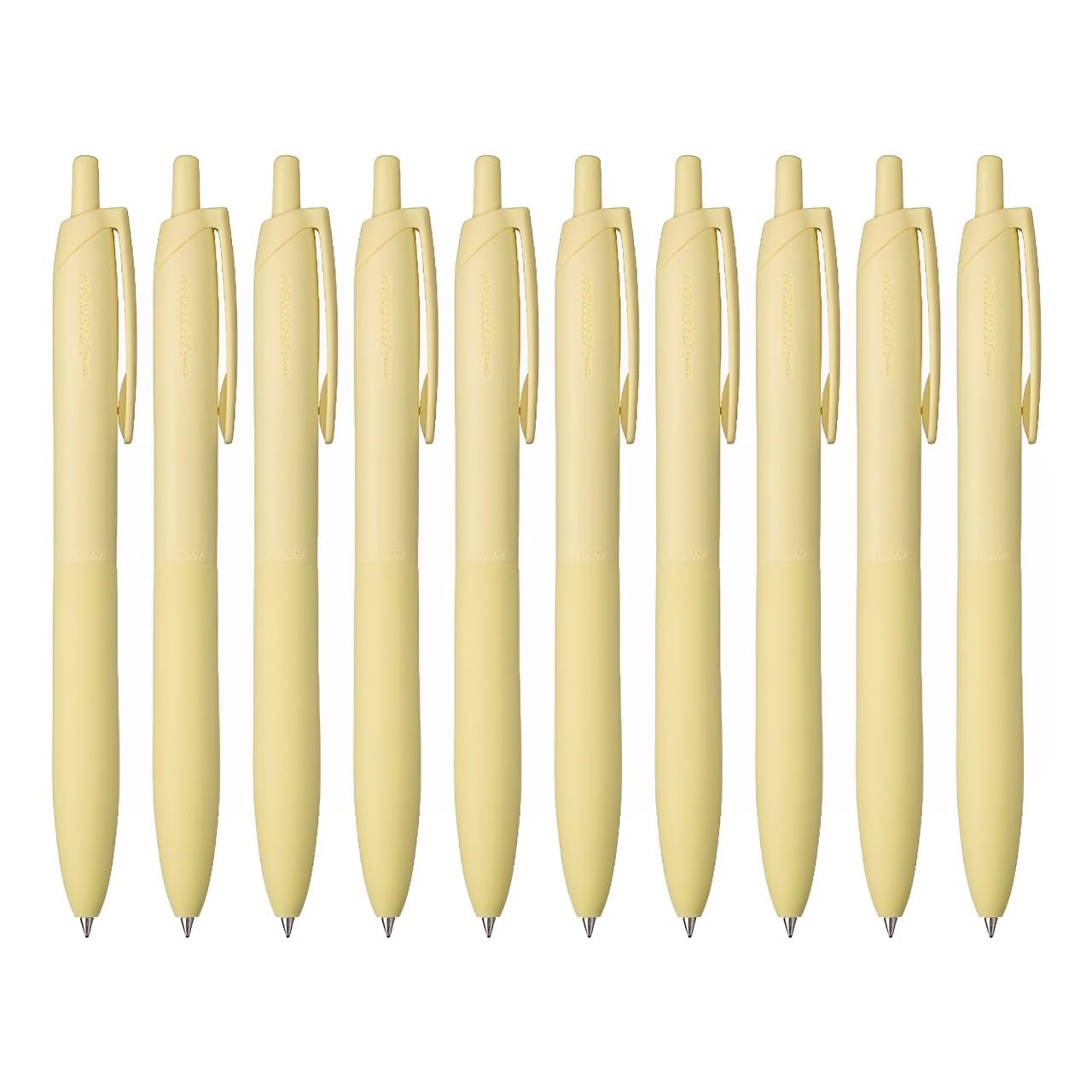 Uni Jetstream Single Ballpoint Pen, Equipped with 0.5mm Lite Touch Ink (Black), Light Yellow Body, SXNLS05.28, Set of 10