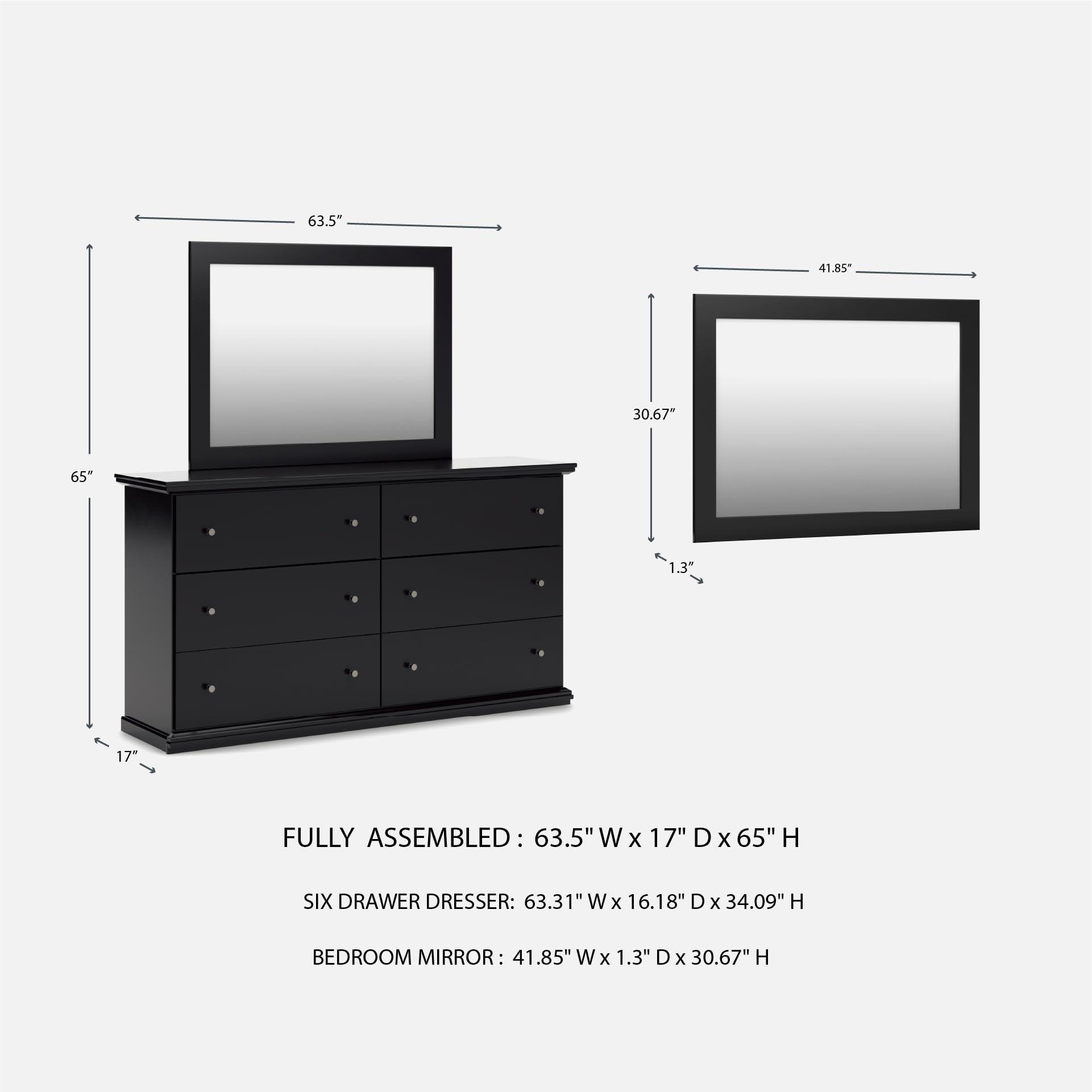 Amazon.com: Signature Design by Ashley Maribel Traditional 6-Drawer Dresser and Mirror with Safety Stop, Black : Home & Kitchen Amazon.com: Signature Design by Ashley Maribel Traditional 6-Drawer Dresser and Mirror with Safety Stop, Black : Home & Kitchen