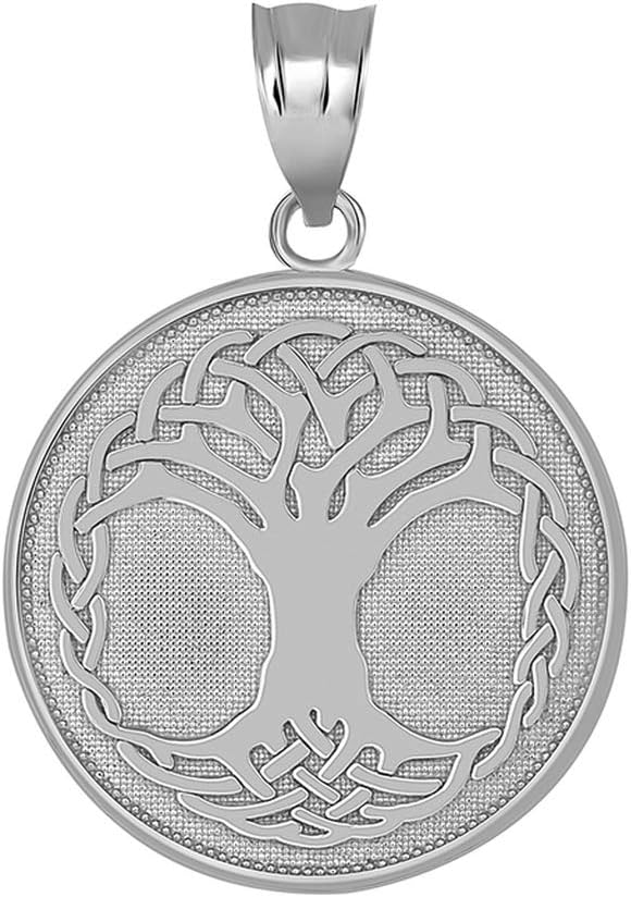Claddagh Gold Solid 925 Sterling Silver Tree Of Life Medallion Pendant