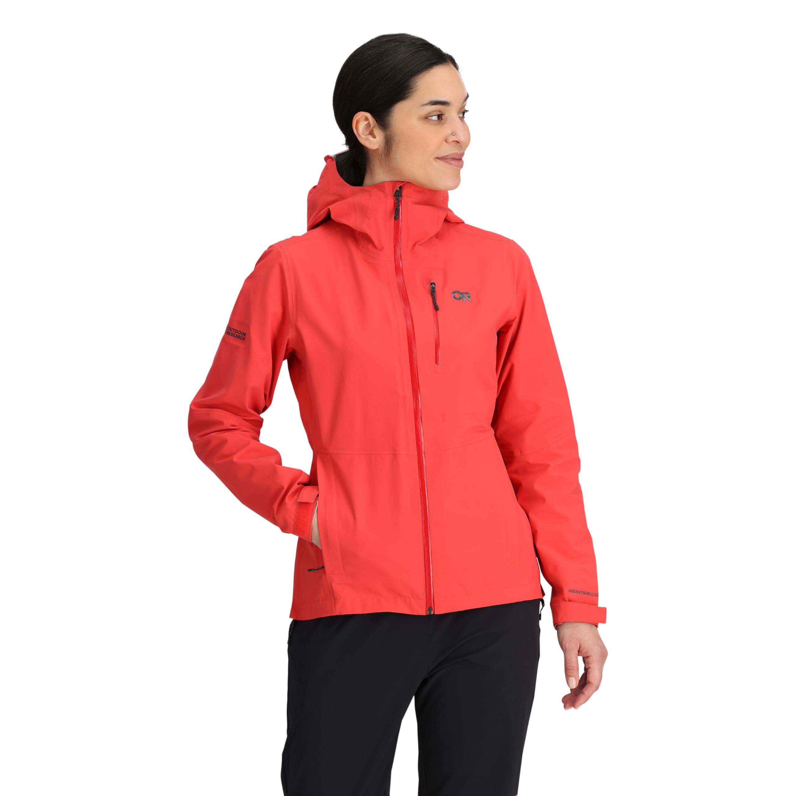 Outdoor Research Aspire 3L Damenjacke, wasserdicht, winddicht, mit Kapuze, langärmelig, Standard-Passform