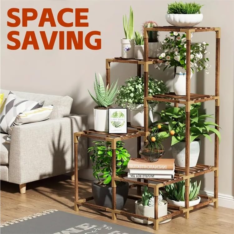 Image of Snazzy 11 Tier Corner Plant Stand Plant Flower Shelf for Multiple Plants For Living Room Balcony Window
