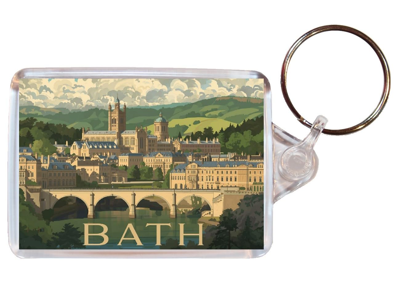 Baked Bean Store Bath - Somerset - Double Sided Keyring Artistic BBSKEY266