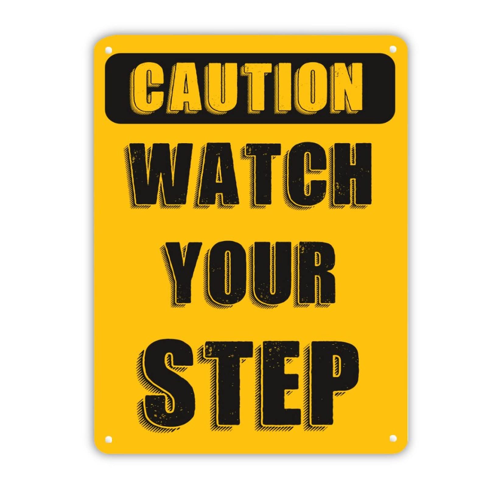 Panneau extérieur Watch Your Step en métal étanche pour sécuriser l'accès de votre jardin