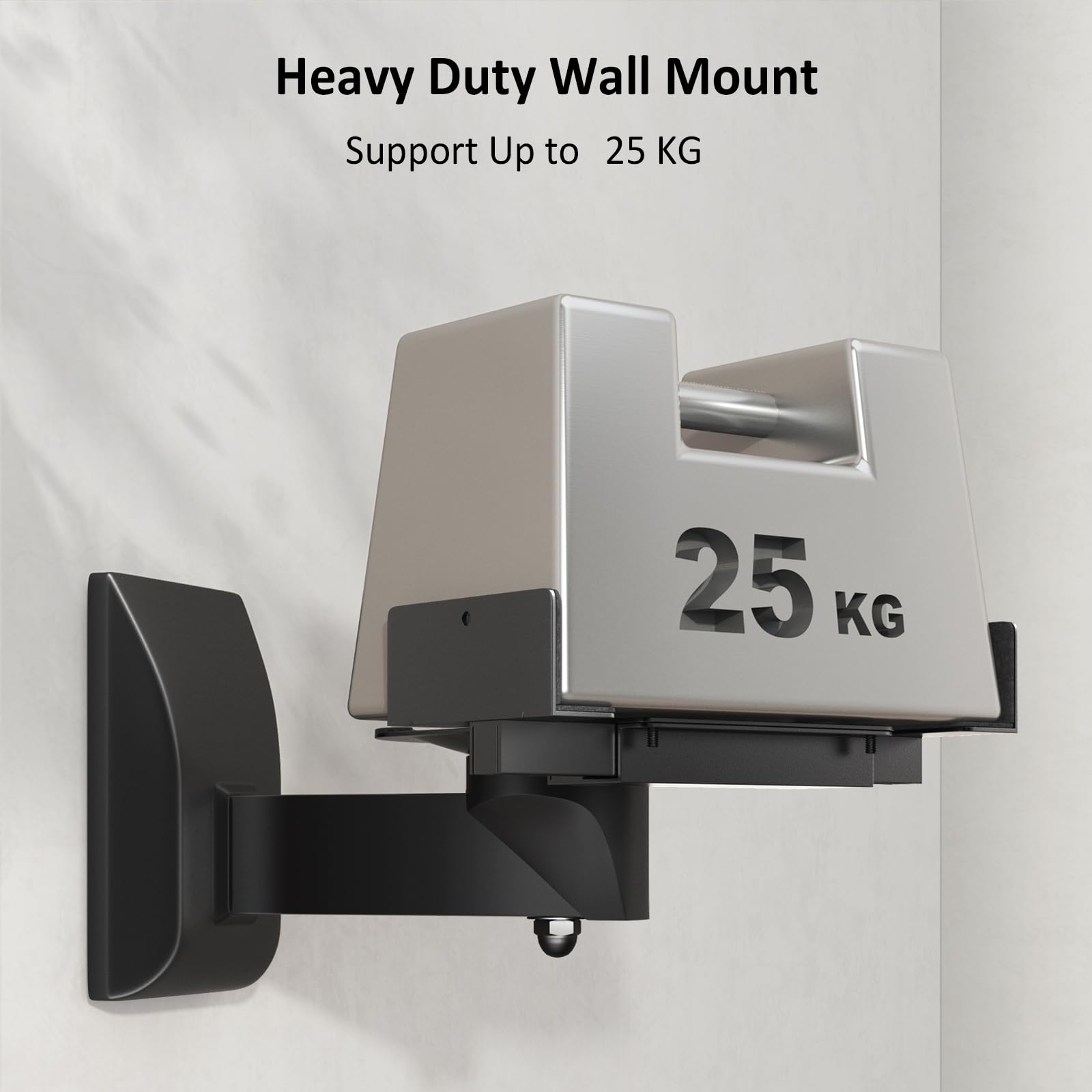 PUTORSEN Support Mural Universel pour Haut-Parleur, Support Mural pivotant et réglable pour Haut-parleurs ambiants, Peut Supporter jusqu'à 15 kg chacun, Noir