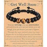 EFVISD Get Well Soon Gifts for Men After Surgery Recovery -Natural Stone Healing Bracelet Inspirational Feel Better Encouragement Gifts for Him Men