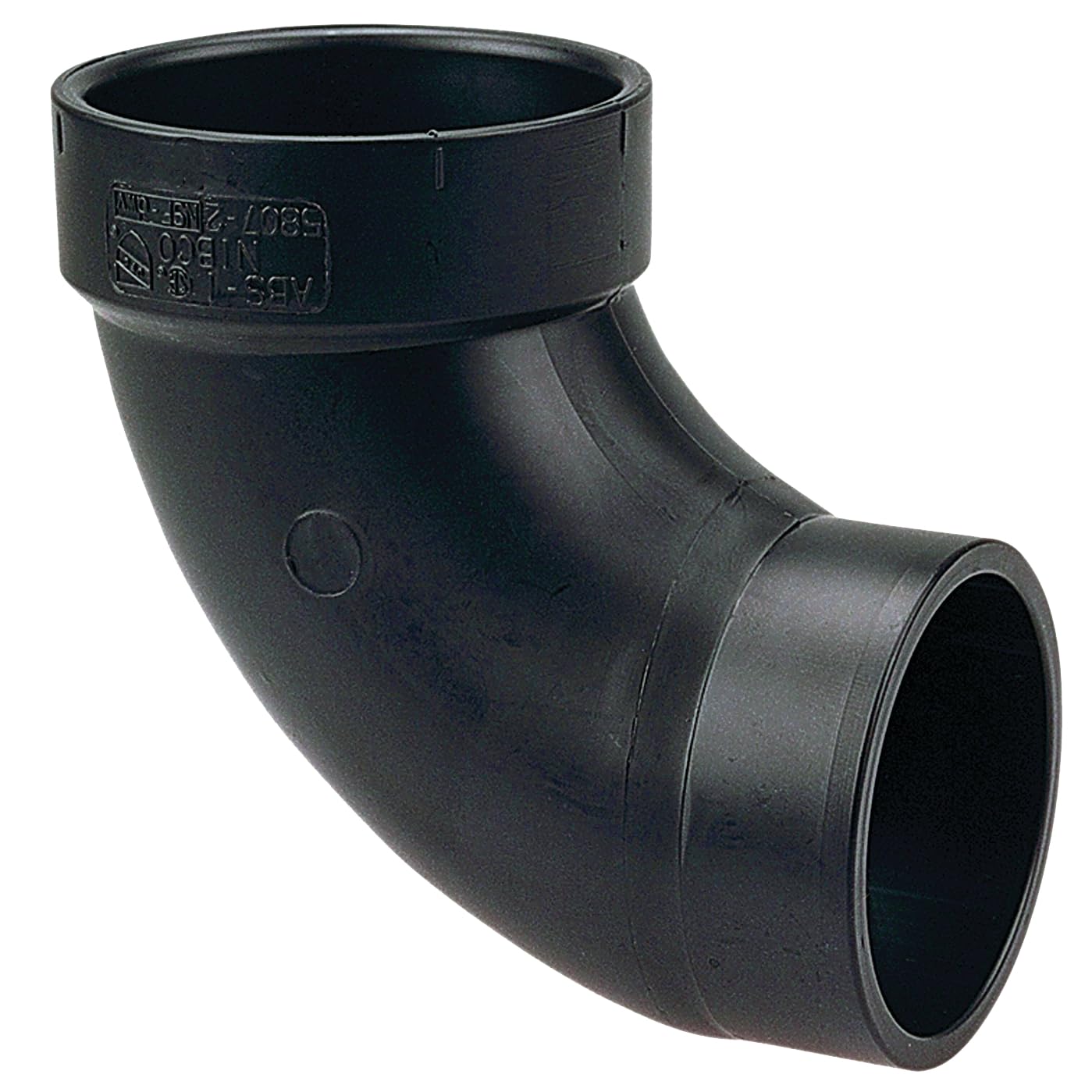 NIBCO Fig No U5807-2, 3 in. ABS DWV 90 Degree Street Elbow Spigot x Hub, Solvent Weld