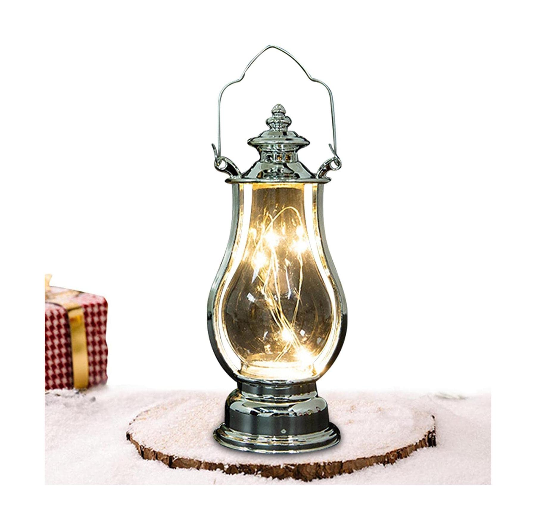Kerosene Lamps, Lantern for Camping Garden Party Deck Yard and Home Decor Patio Decoration(Silver)