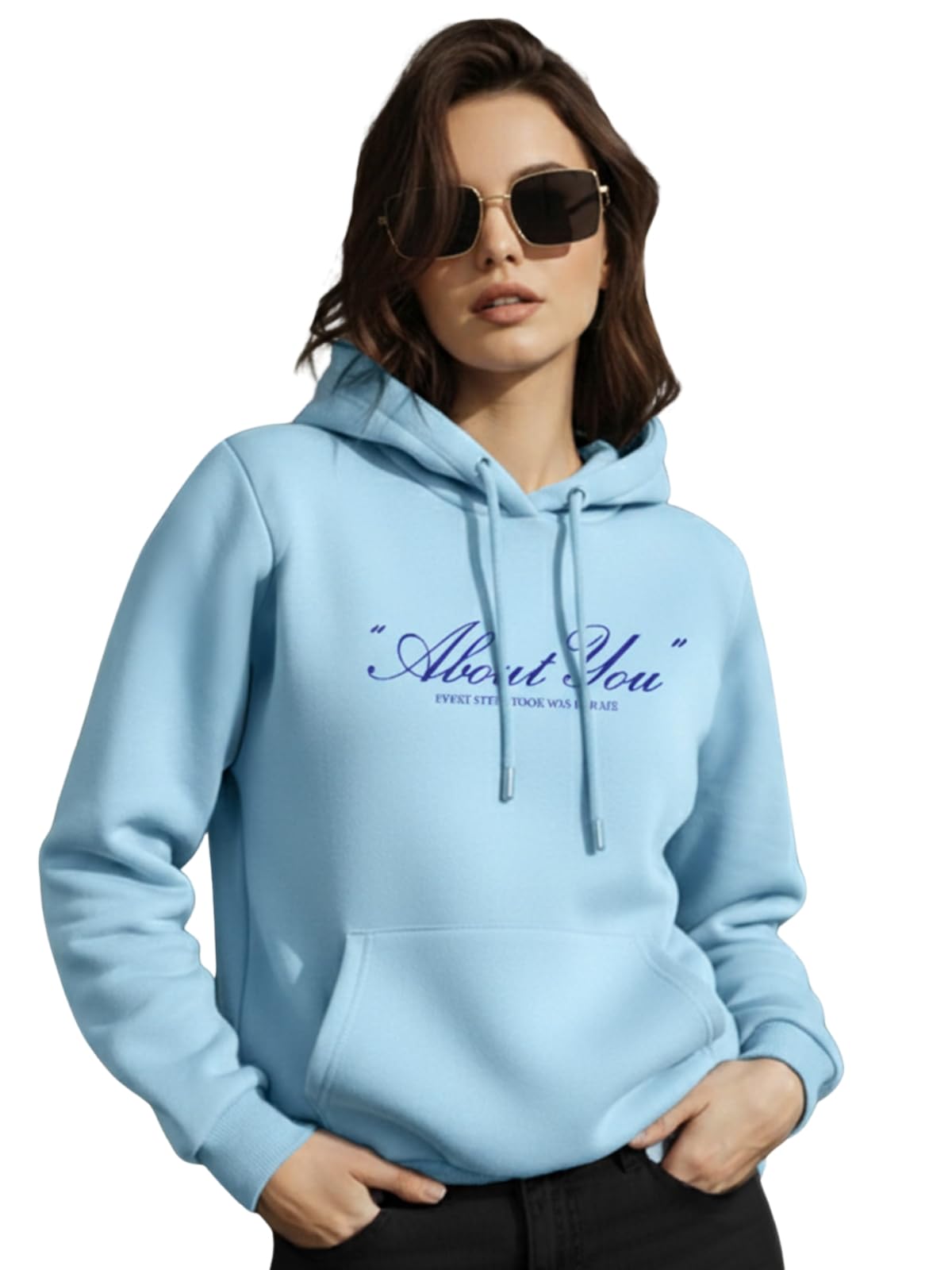juneberry Polycotton Spun Regular Fit Hooded Sweatshirt Full Sleeves Front Chest Graphic Placement Printed Jumper Hoodie for Women | Sizes: S to 3XL-picture-51