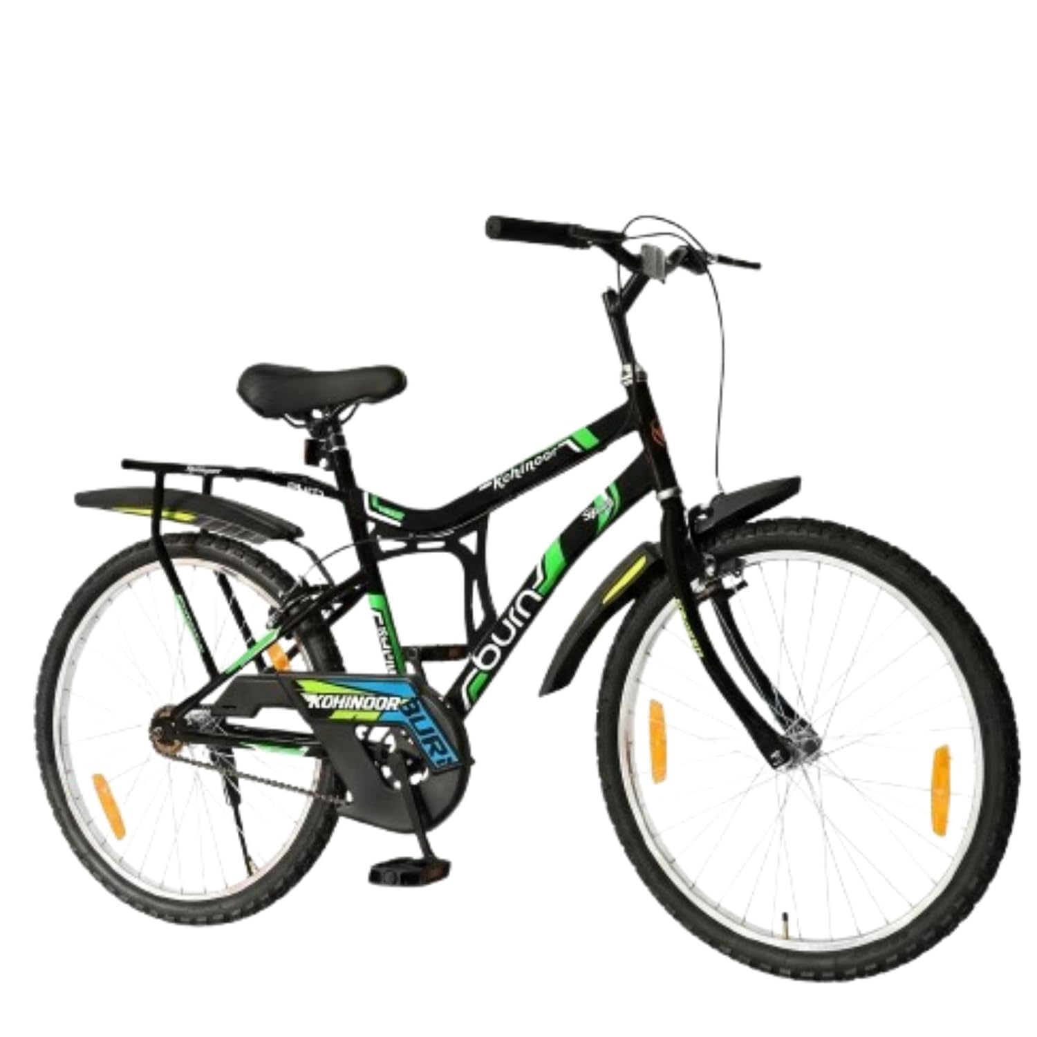 KOHINOOR Burn MTB 24T Bike Without Gear Single Speed for Men - Black Ideal for 10 + Years Mountain Bike Unisex Rigid | 16 Inches ES103-image-38