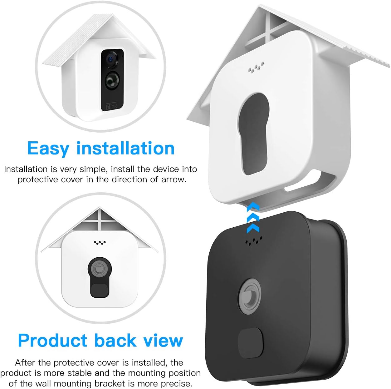 HOLACA Silicone Skin for Blink XT2 Camera System- Silicon Case for Blink XT Blink XT2 Outdoor Camera - Anti-Scratch Protective Cover - Extra Protection (3 Pack, White)