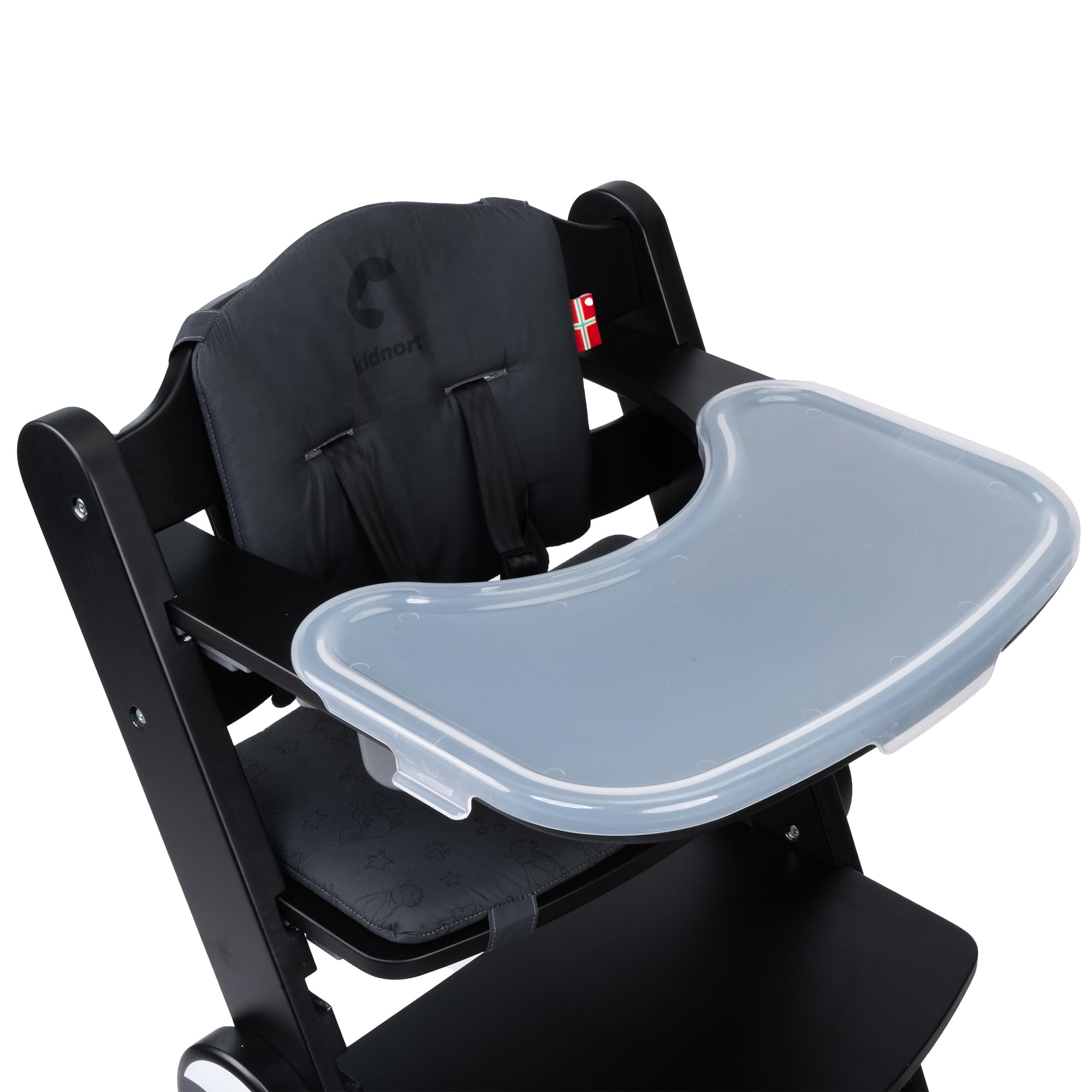 Drömmer Unique Trona Bebé Plegable con Bandeja Doble Extraíble Compacta Asiento y Reposapiés Regulables Arnés de 5 Puntos Cojín Desenfundable Evolutiva para Uso Diario en Casa negro