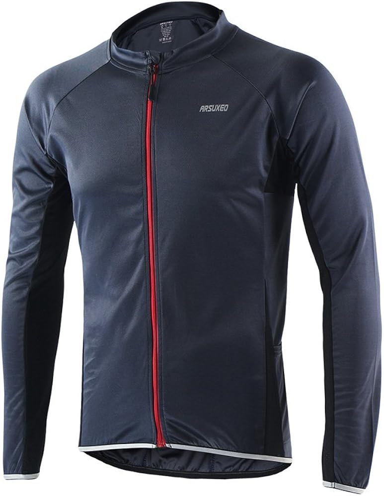 ARSUXEO Outdoor Sports Men's Slim Fit Cycling Jersey Long Sleeves Bike Bicycle MTB Shirts 6022