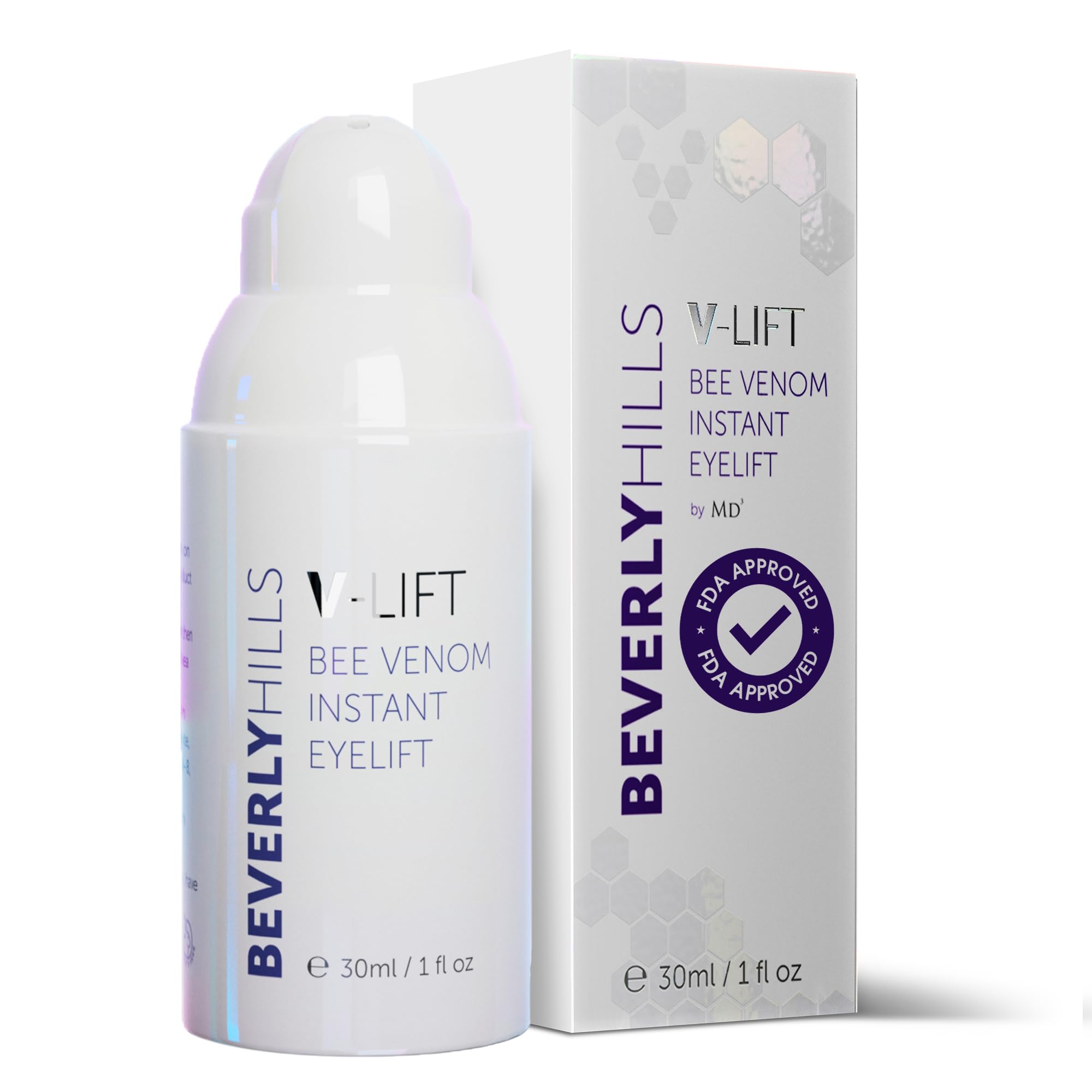 Beverly Hills V-Lift, Crema Occhi Effetto Lifting per il Contorno Occhi con Siero Di veleno D'api MD3, 30 ml