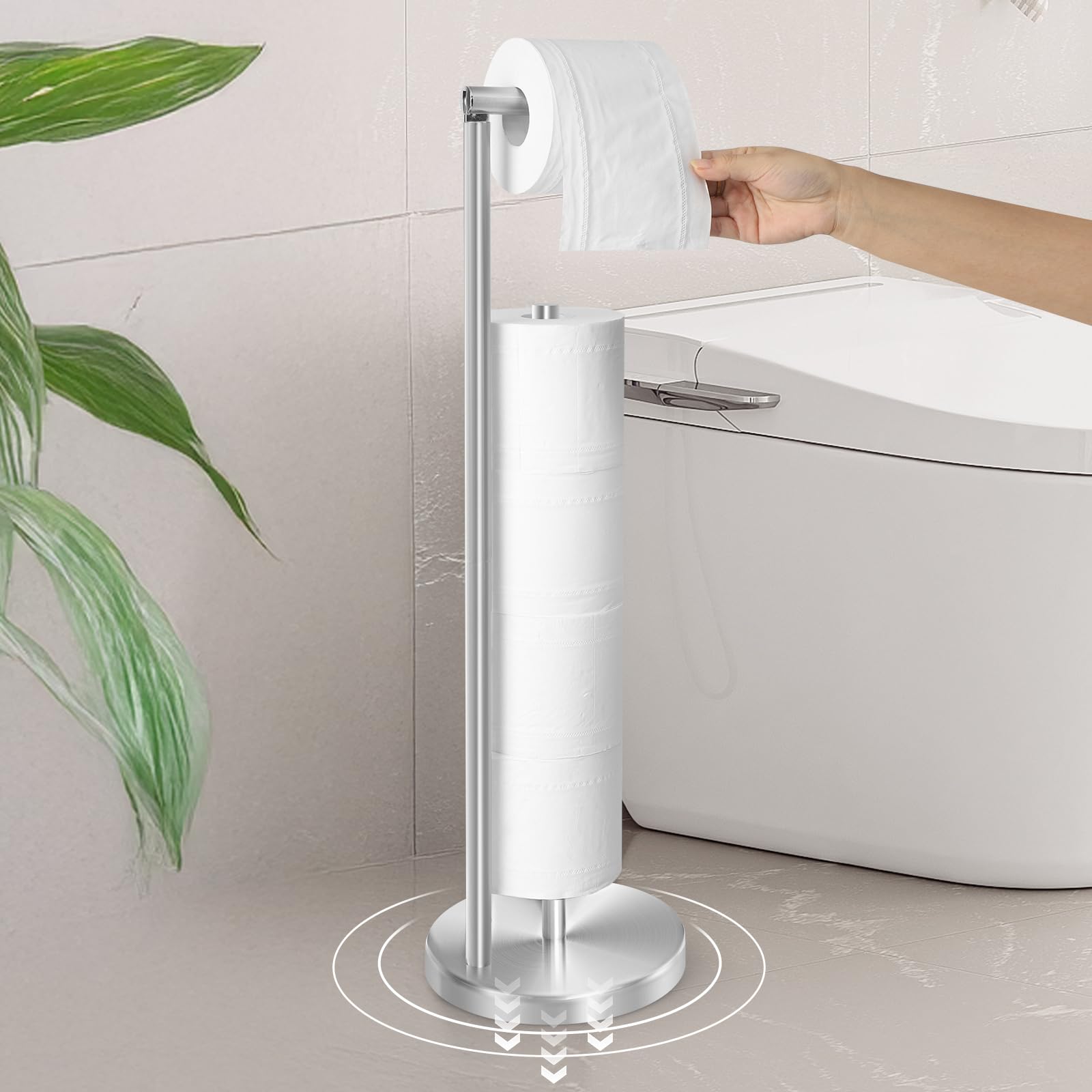 Support de papier toilette, support de rouleau de papier toilette de salle de bain avec réserve, support de rouleau de papier toilette, support de rouleau de papier toilette en acier inoxydable,