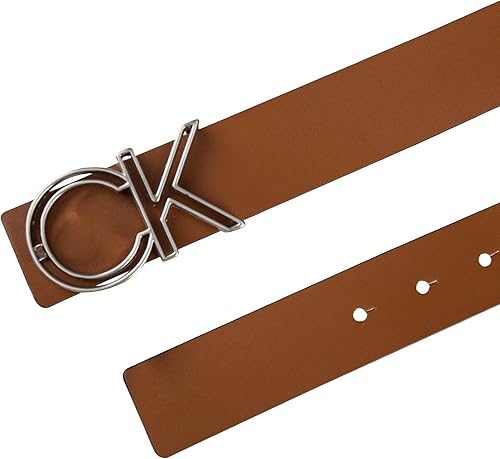 Miniatura 4 de Calvin Klein Cinturón con hebilla recortada con monograma CK para hombre, cinturón casual para jeans y uso diario